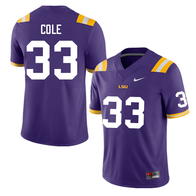 Men #33 Lloyd Cole LSU Tigers College Football Jerseys Sale-Purple